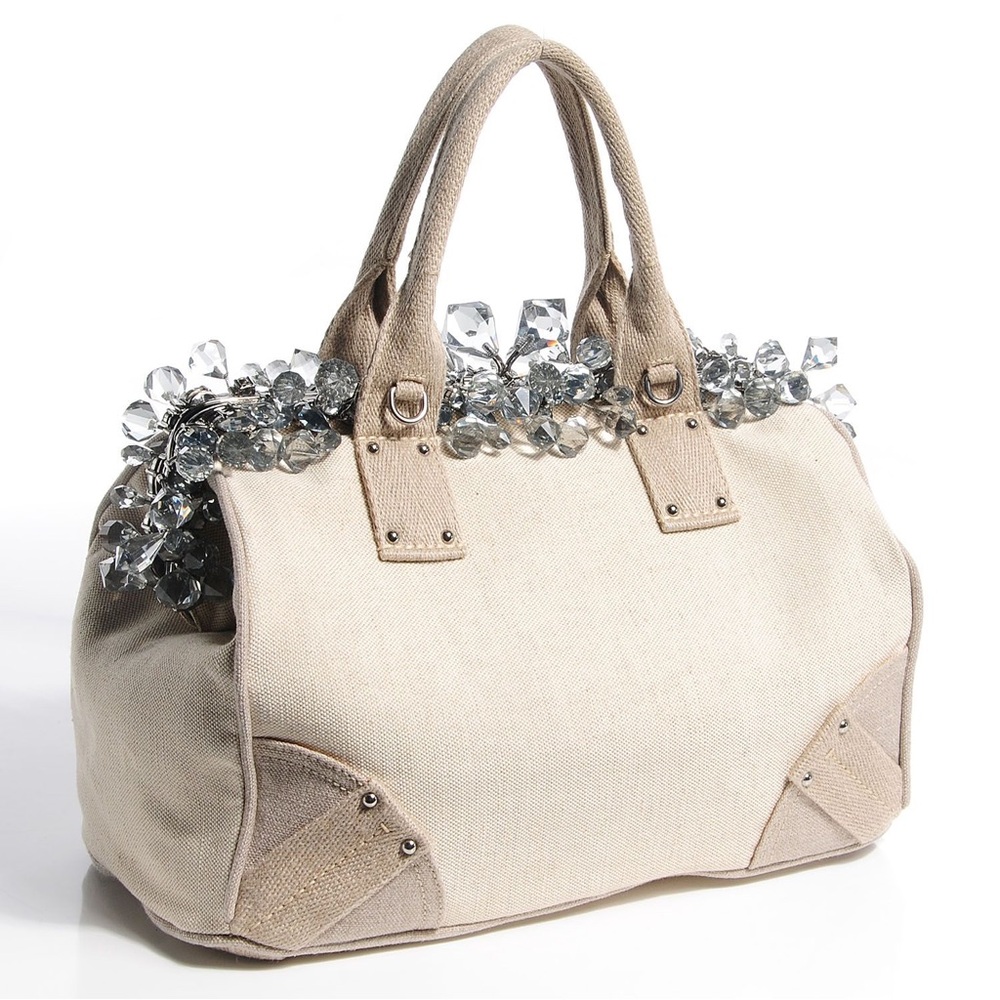 Prada Linen Canvas Cluster Bag